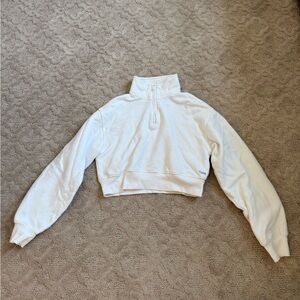 Aritzia White Cropped Quarter-Zip
